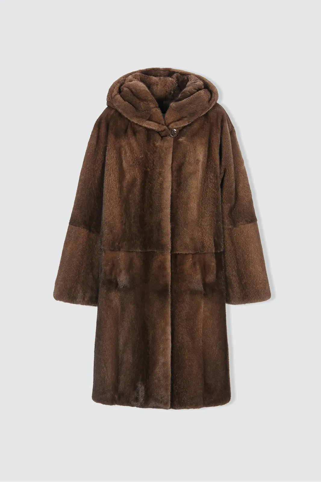 ---------Cappotto in visone brown con cappuccio--------