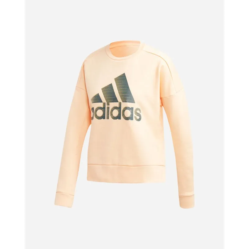 ADIDAS DONNA FELPA GIROCOLLO W ID GLAM SWEAT COOLORE PESCA