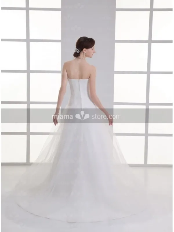 ALYSA - A-line Sweetheart Chapel train Tulle Wedding dress