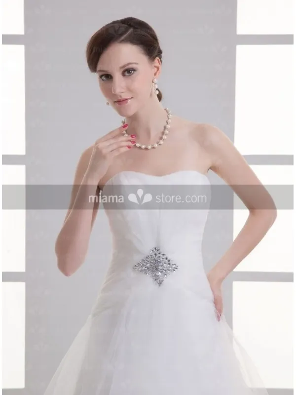 ALYSA - A-line Sweetheart Chapel train Tulle Wedding dress