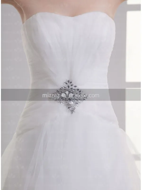 ALYSA - A-line Sweetheart Chapel train Tulle Wedding dress