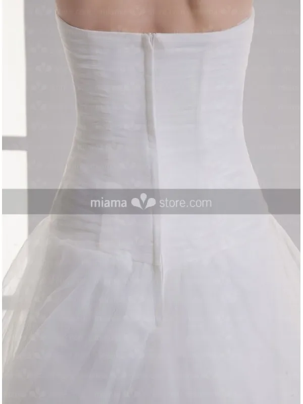 ALYSA - A-line Sweetheart Chapel train Tulle Wedding dress