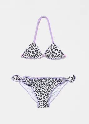 Bikini stampa animalier bambina