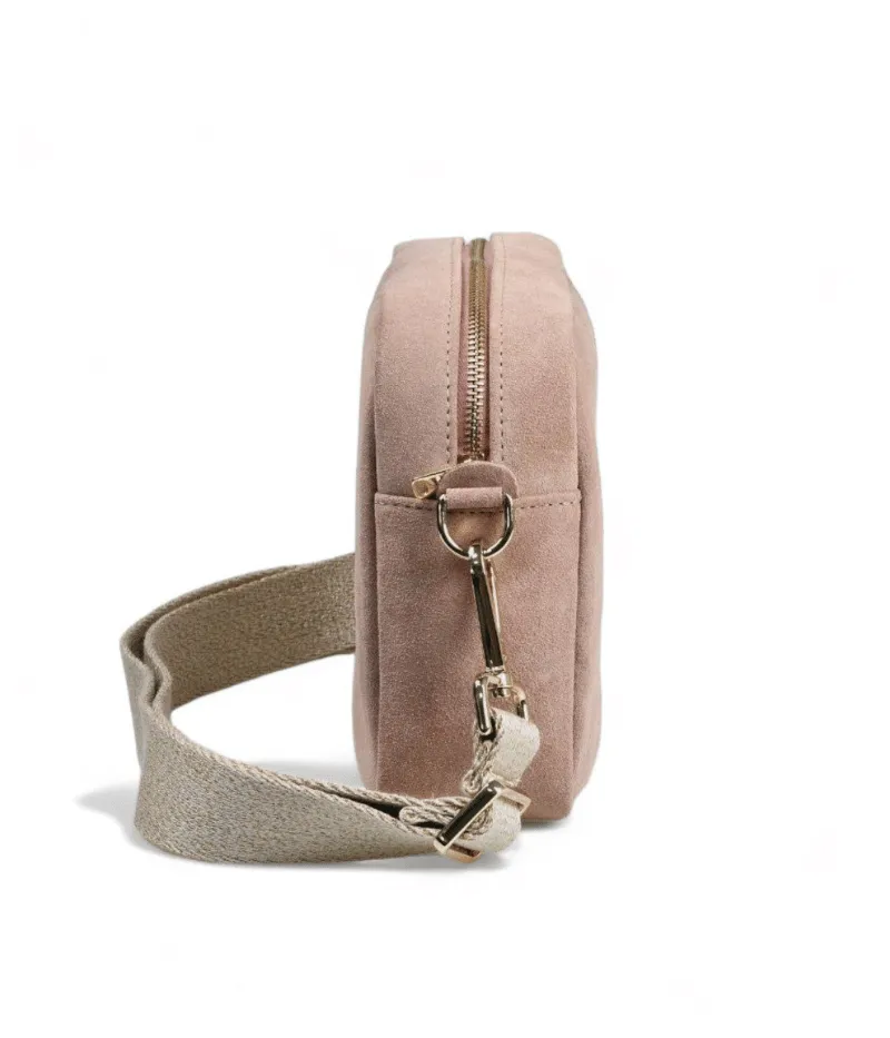 Borsa Donna Rosa - Borsa artigianale suede con ricamo