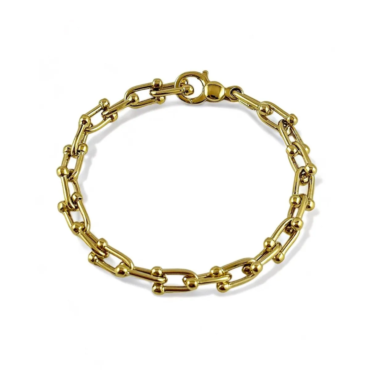 Bracciale maglia link grande in oro giallo