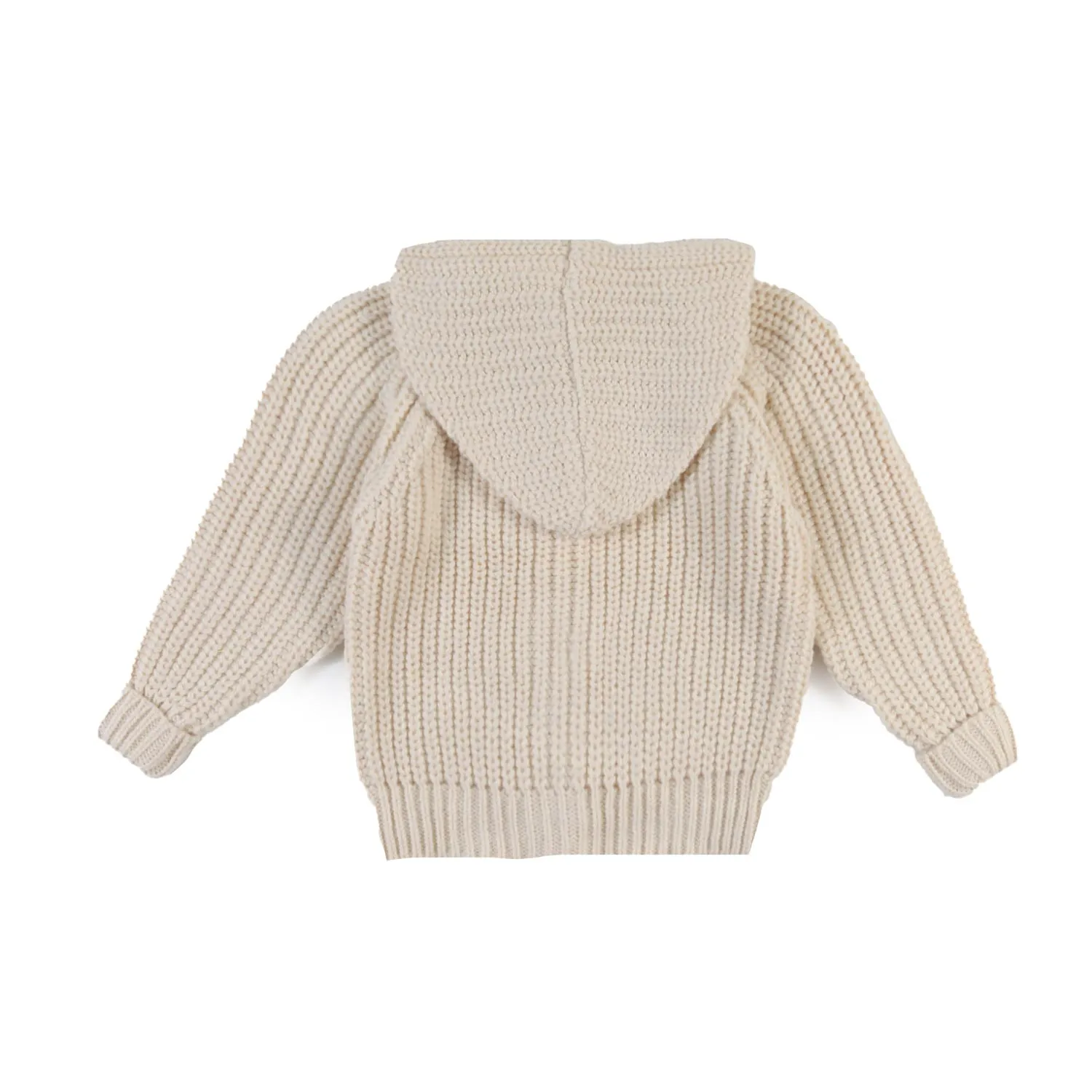 Cardigan Ross Ecru Con Cappuccio Bimbo E Bimba