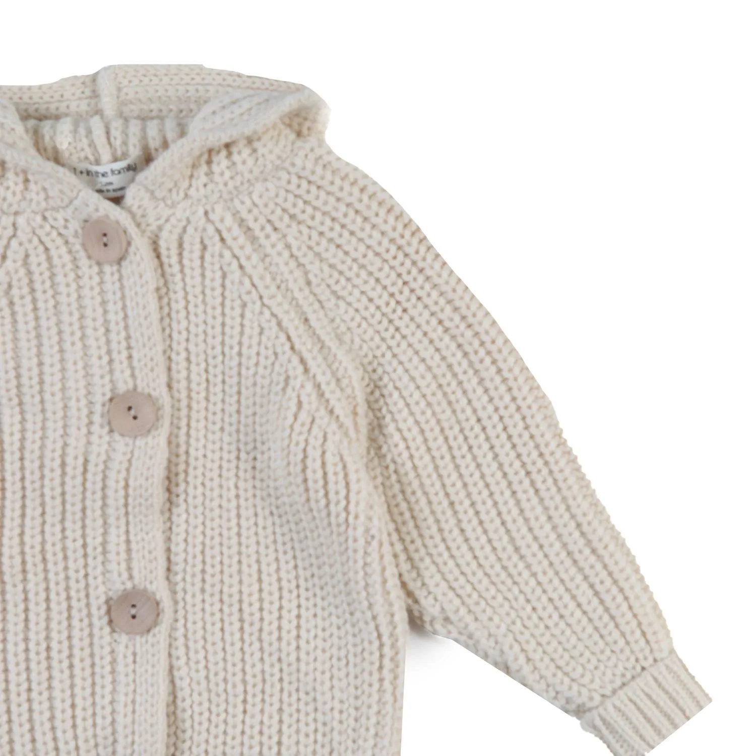 Cardigan Ross Ecru Con Cappuccio Bimbo E Bimba