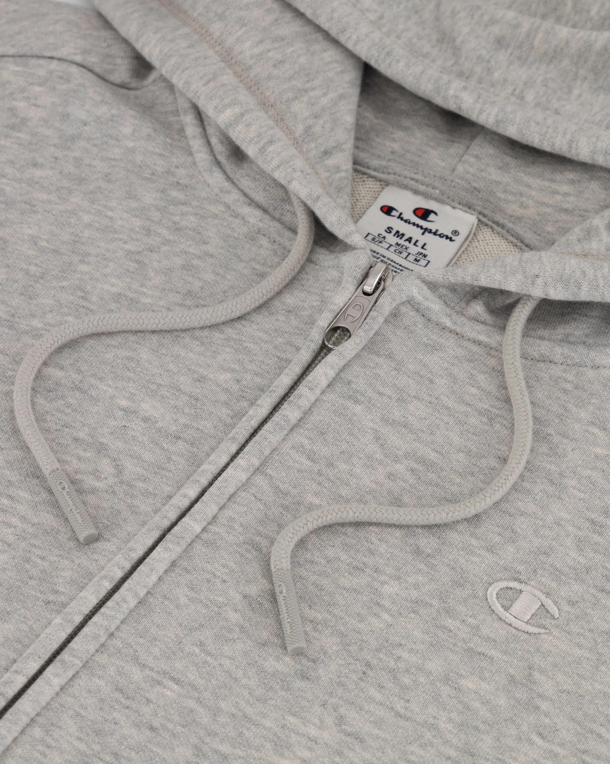 Champion Felpa Con Cappuccio in Terry Con Logo Ricamato Grigio Donna