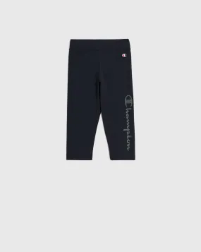 Champion Leggings 3/4 Stretch Athletic Jersey Nero Bambina