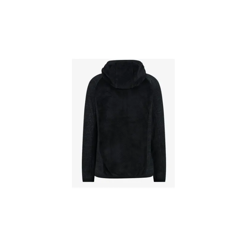 Cmp Woman Jacket Fix Hood Pile Zip Capp Lav Bolle Nero Donna