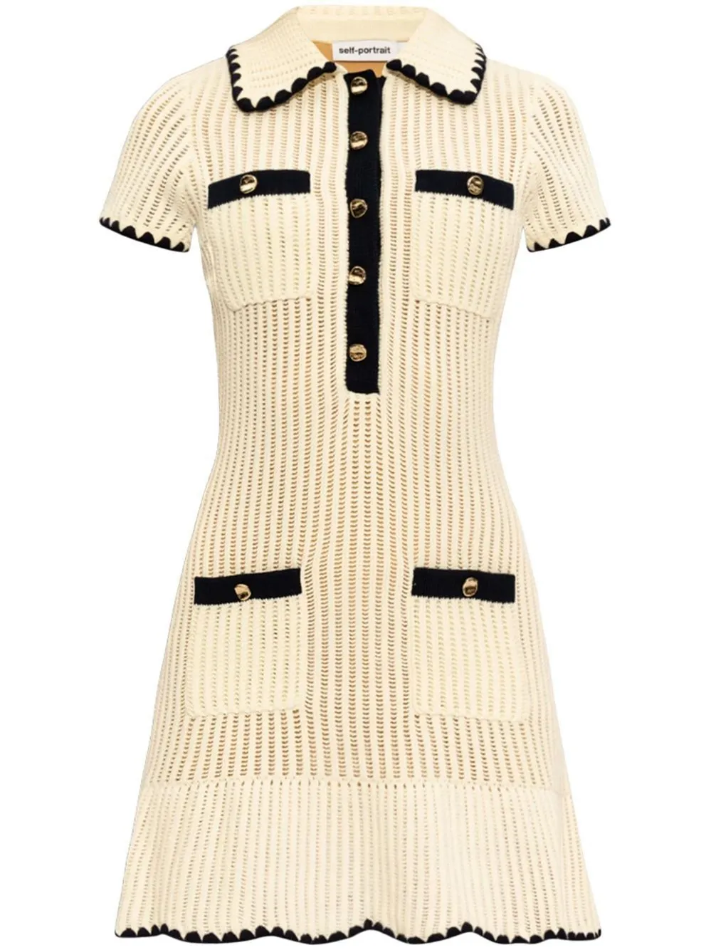 Crochet Collared Mini Dress