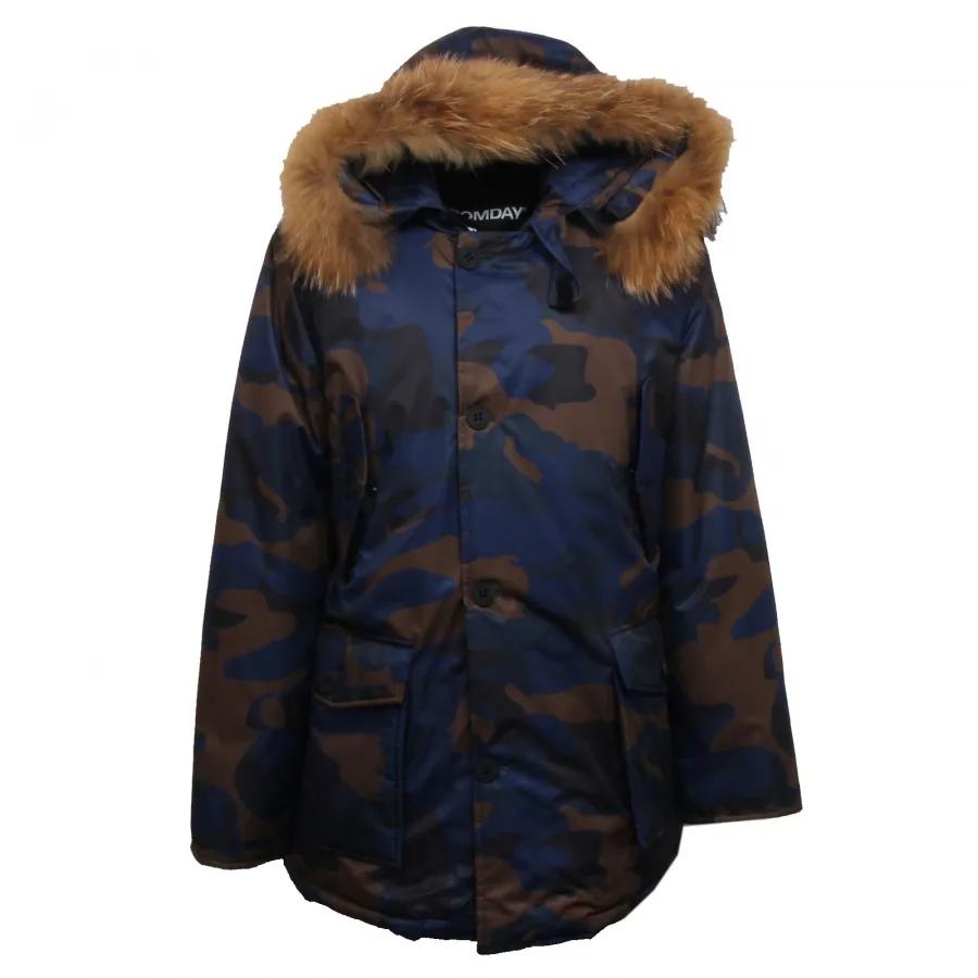 F8446 piumino uomo FREEDOMDAY NEW CAMPIGLIO BLUE CAMOUFLAGE jacket man