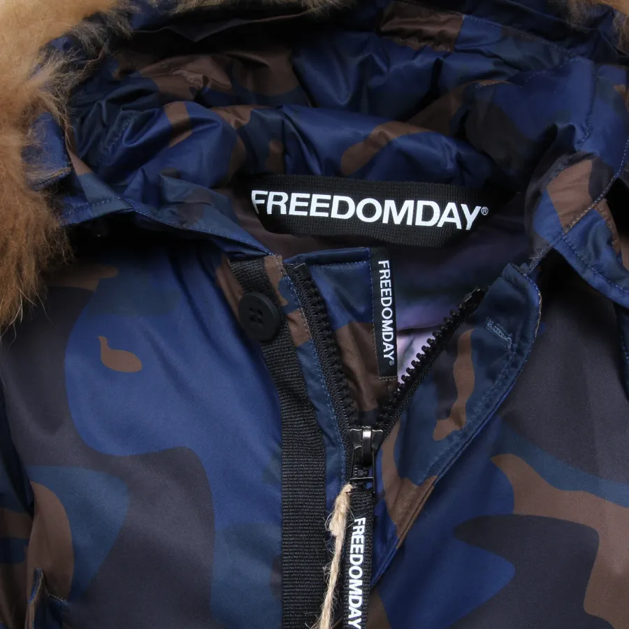 F8446 piumino uomo FREEDOMDAY NEW CAMPIGLIO BLUE CAMOUFLAGE jacket man