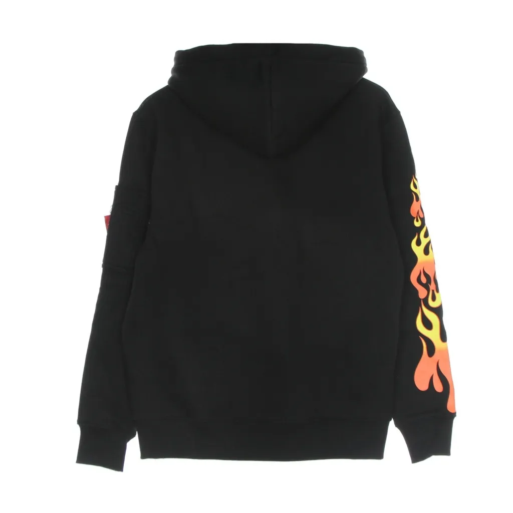 felpa cappuccio uomo flame hoody x hot wheels BLACK