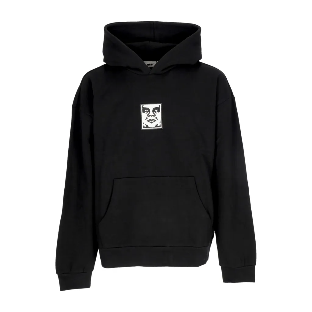 felpa cappuccio uomo icon extra heavy hoodie ii fleece BLACK