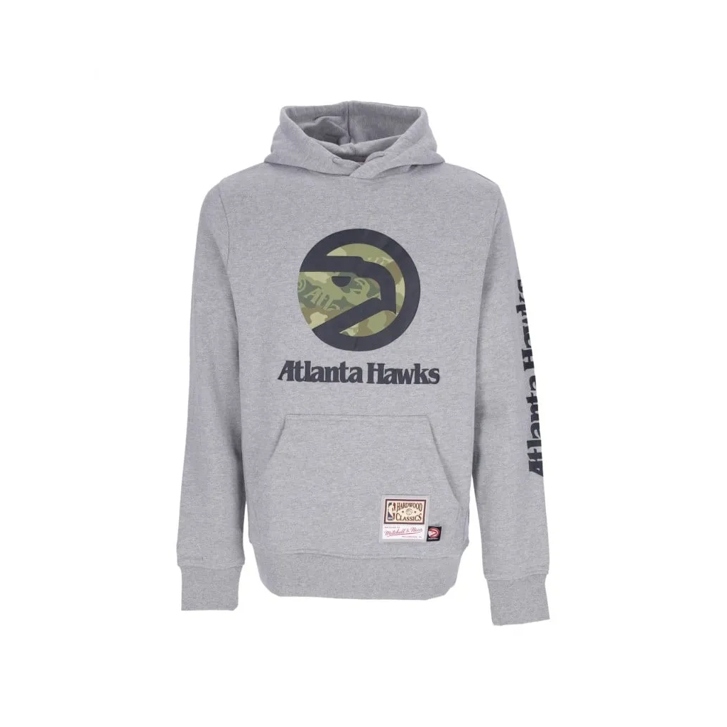 felpa cappuccio uomo nba ghost green camo hoodie hardwood classics atlhaw GREY HEATHER