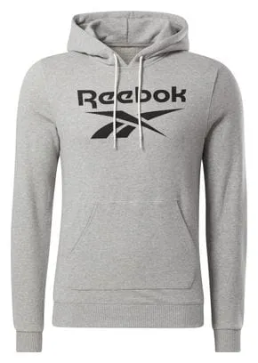 Felpa con cappuccio Reebok Training Big Logo grigia