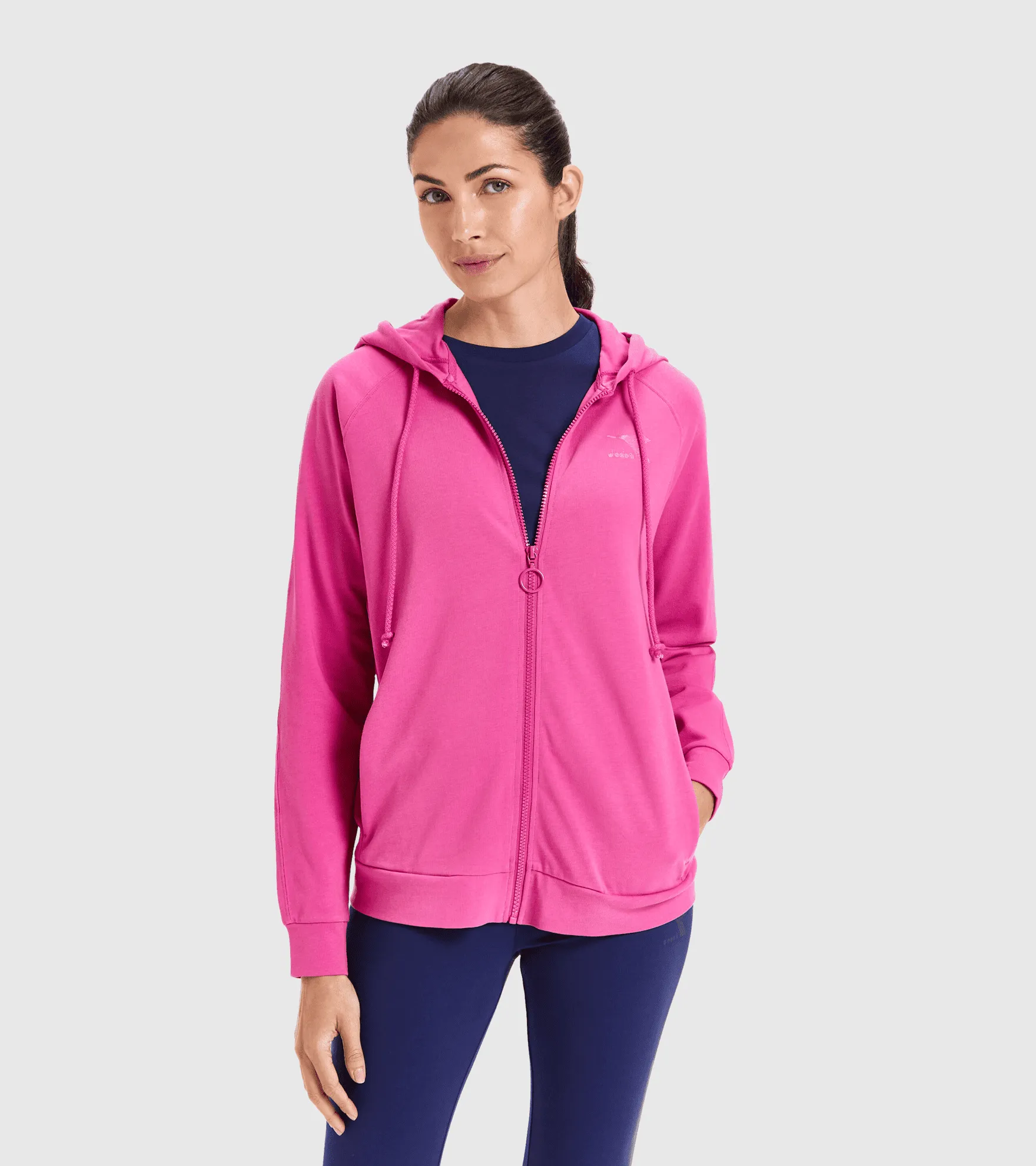 FELPA DIADORA DA DONNA FULL ZIP CHROMIA 102.178191 50143 FUCSIA