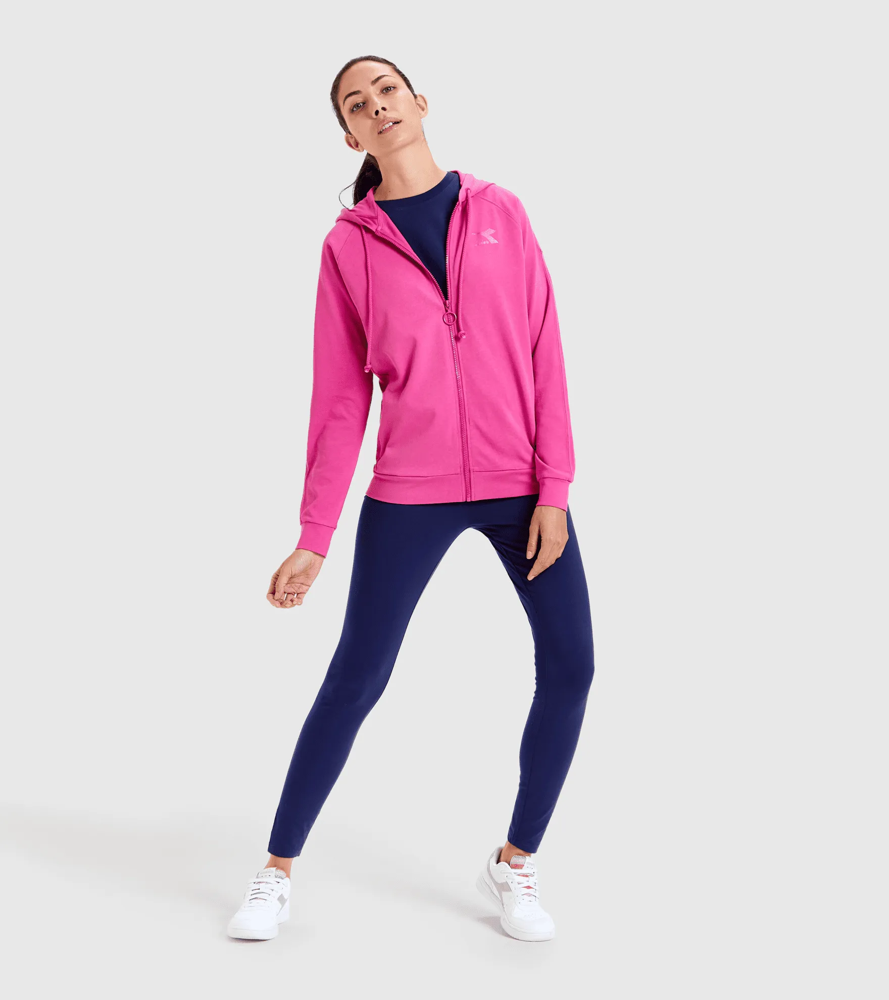 FELPA DIADORA DA DONNA FULL ZIP CHROMIA 102.178191 50143 FUCSIA