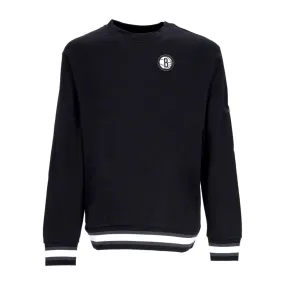 felpa girocollo uomo nba fleece crewneck courtside bronet BLACK