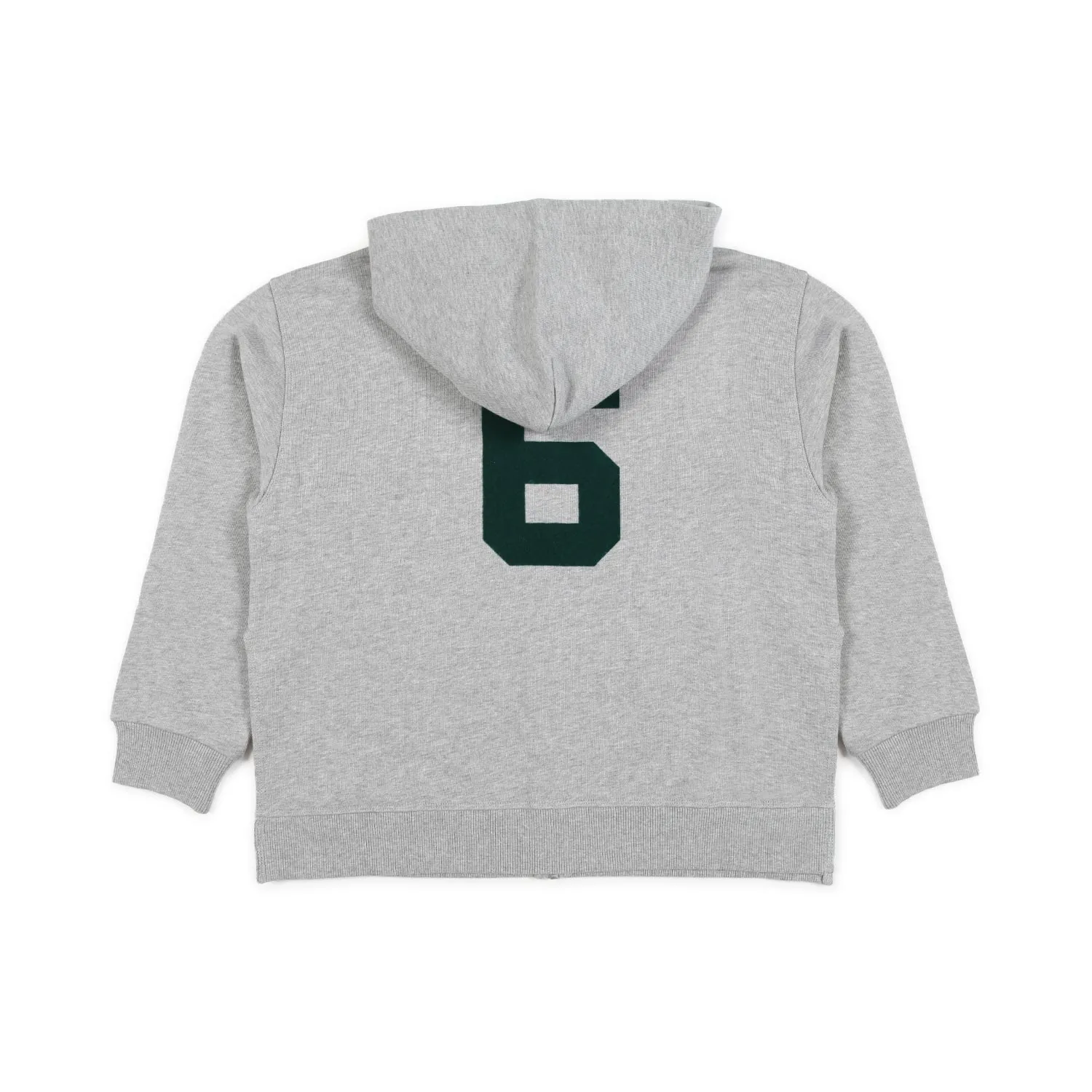 Felpa Hoodie Grigia Con Logo Verde Bambina E Teen