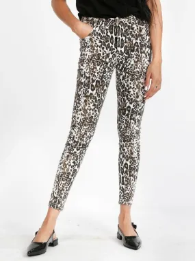 Fionina Jeans Pantalon slim à imprimé animalier