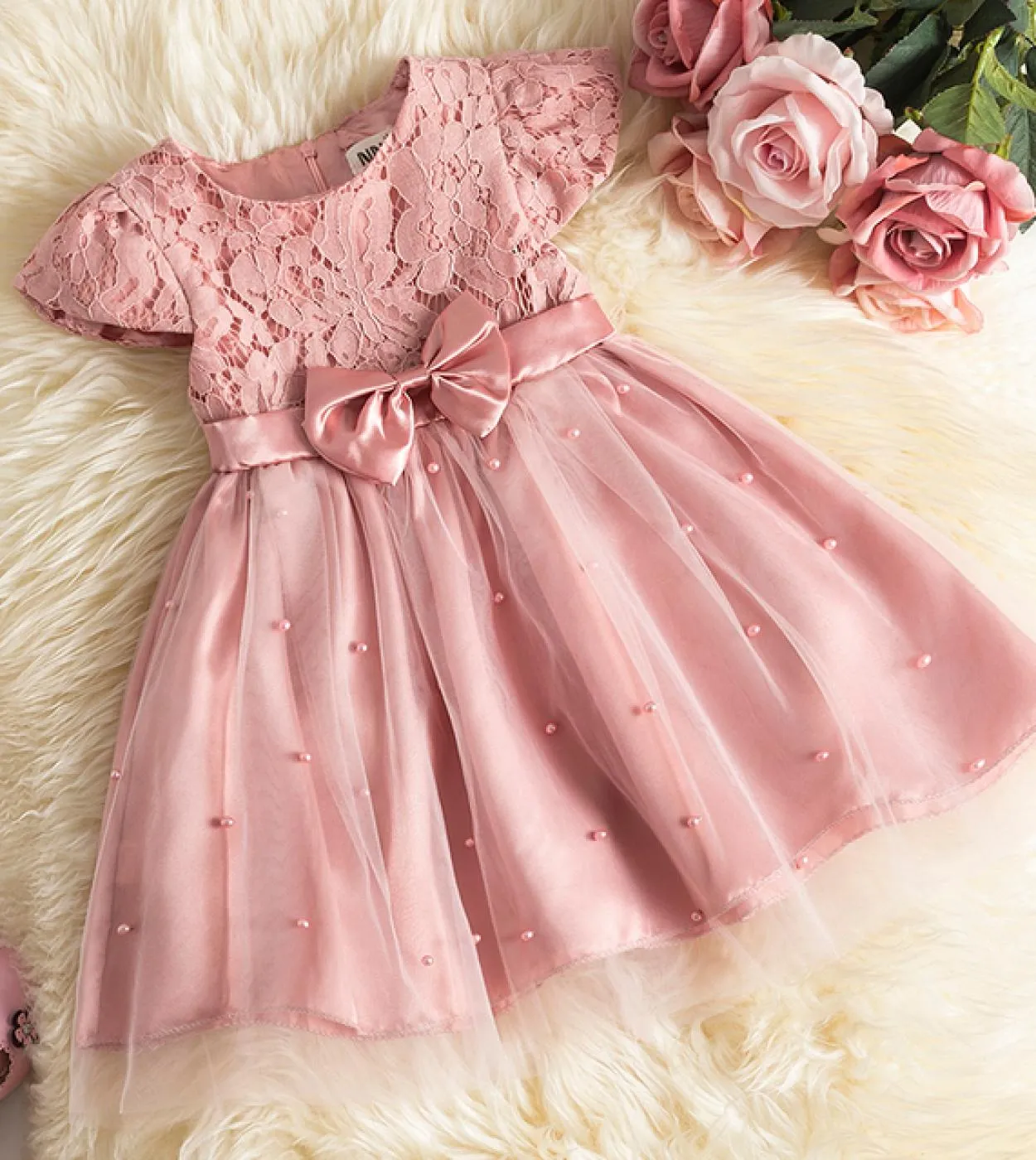 Girl Party Pink Princess For Cute Kids Paillettes Flower Girls Dress For Wedding Stoffa da sera formale senza maniche per