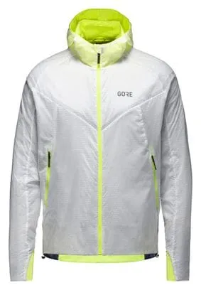 Gore Wear R5 Gore-Tex Infinium Waterproof Running Hooded Jacket White/Fluorescent Yellow