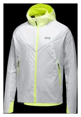 Gore Wear R5 Gore-Tex Infinium Waterproof Running Hooded Jacket White/Fluorescent Yellow