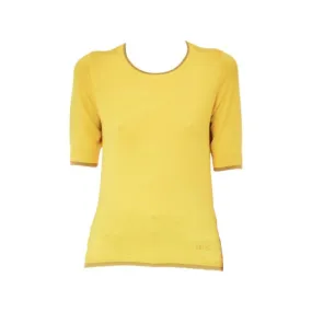 Liu Jo Maglia Manica 3/4 Inserti In Lurex Giallo