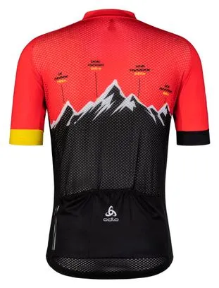 Maglia Odlo Performance Pyrenees a manica corta Nero/Rosso