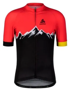 Maglia Odlo Performance Pyrenees a manica corta Nero/Rosso