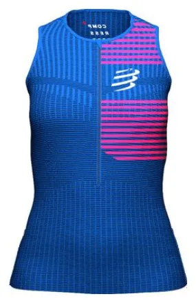 Maglia senza maniche Compressport Tri Postural - Donna Blu / Rosa