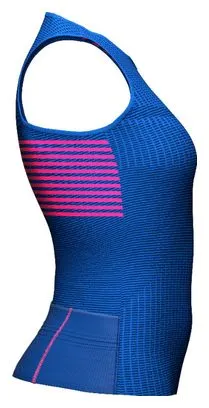 Maglia senza maniche Compressport Tri Postural - Donna Blu / Rosa