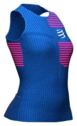 Maglia senza maniche Compressport Tri Postural - Donna Blu / Rosa