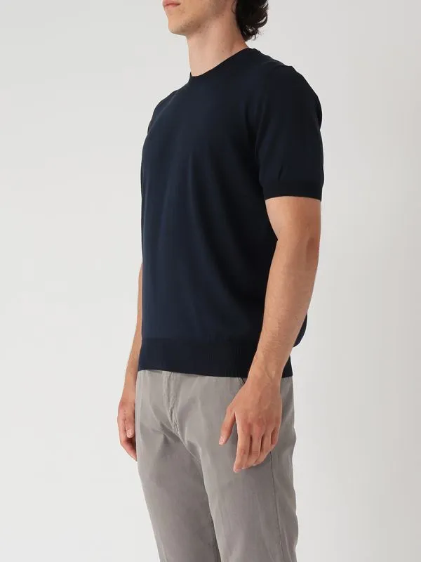 Maglia uomo Gran Sasso in cotone girocollo Navy