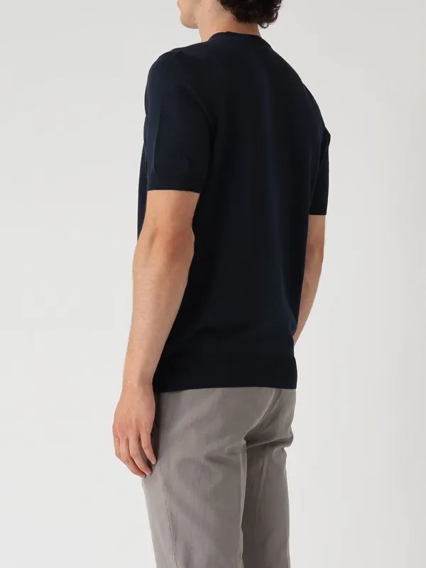 Maglia uomo Gran Sasso in cotone girocollo Navy