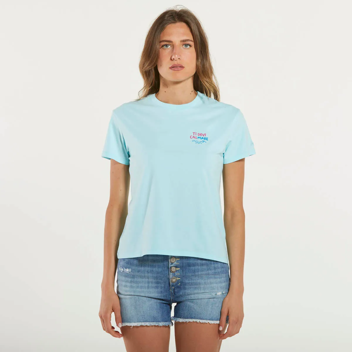 Mc2 Saint Barth t-shirt ti devi calmare azzurra