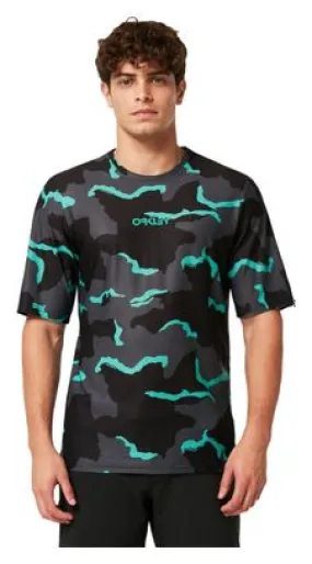 Oakley Ride Free Camo Short Sleeve Jersey Blue