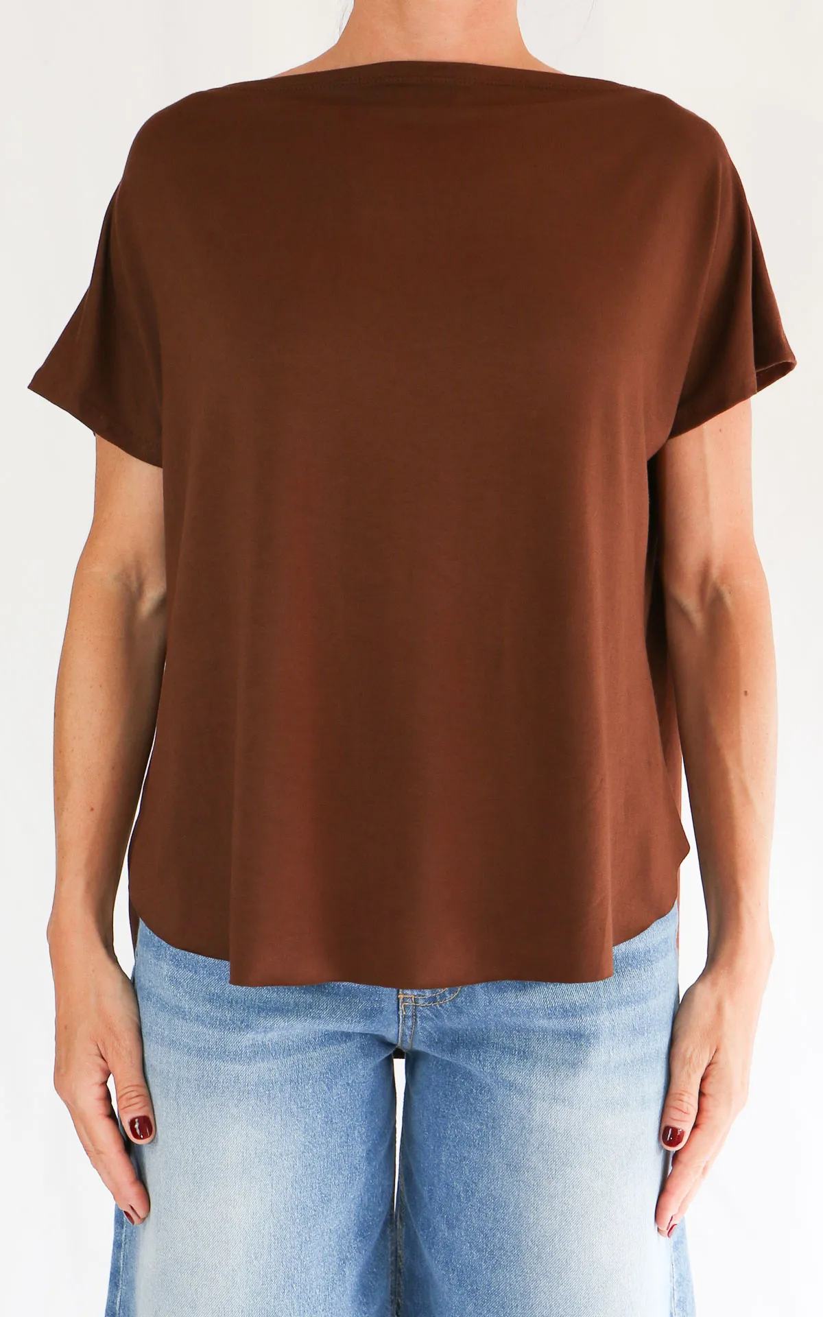 Off-on – T-shirt basic viscosa – Moka