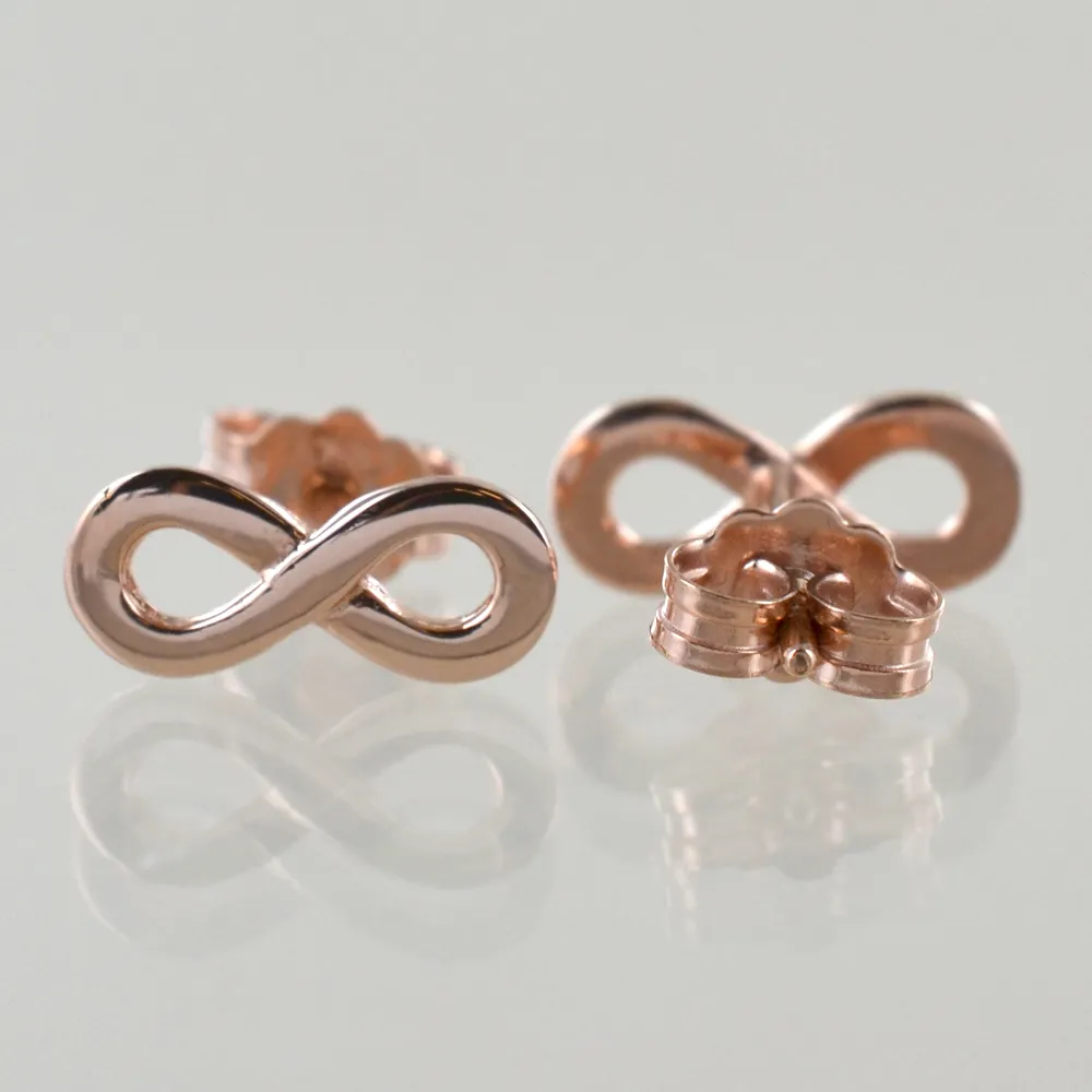 Orecchini con infinito in oro rosa - orecchini infinity