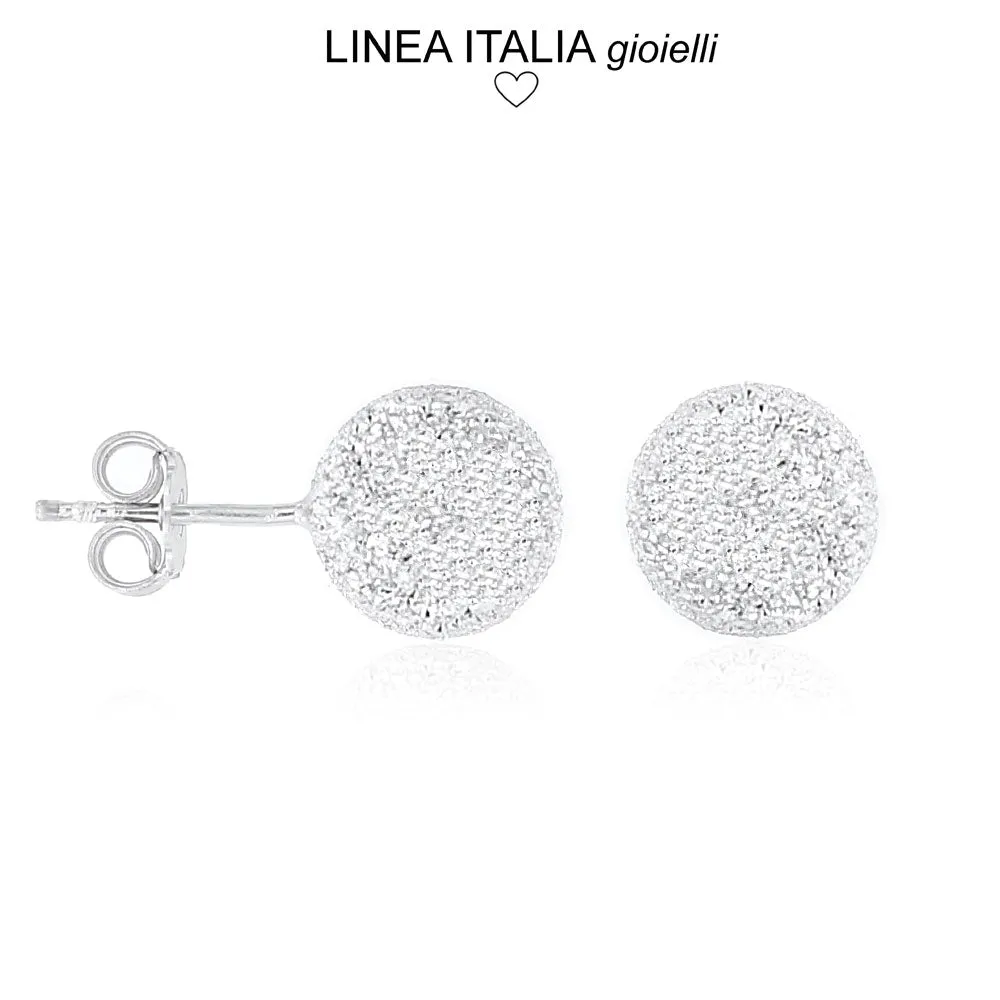 Orecchini Lobo Argento Diamantato 10mm