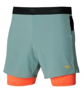 Pantaloncini da trail running Mizuno Trail ER 5.5 2in1 (Piombo/Nasturzio) Uomo