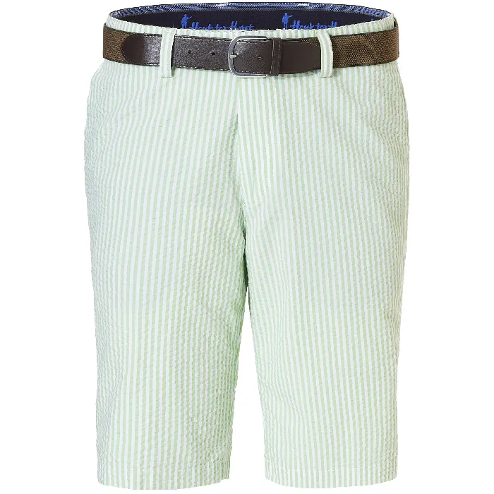 Pantaloncini Henk ter Horst a righe in seersucker Verde