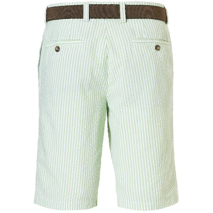 Pantaloncini Henk ter Horst a righe in seersucker Verde