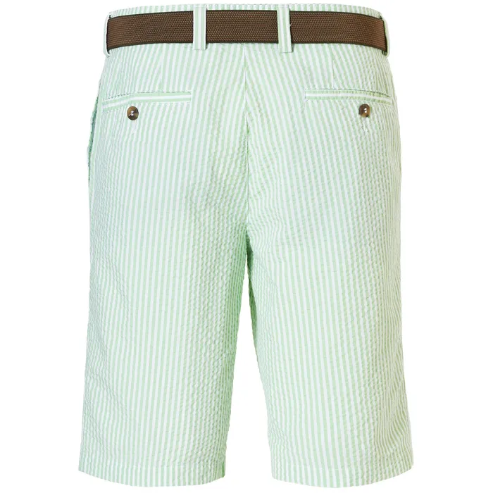 Pantaloncini Henk ter Horst a righe in seersucker Verde