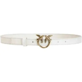 Pinko Love Berry H2 Belt Vitello Set Cintura, Z14q_Bianco Seta-Antique Gold, XS Donna