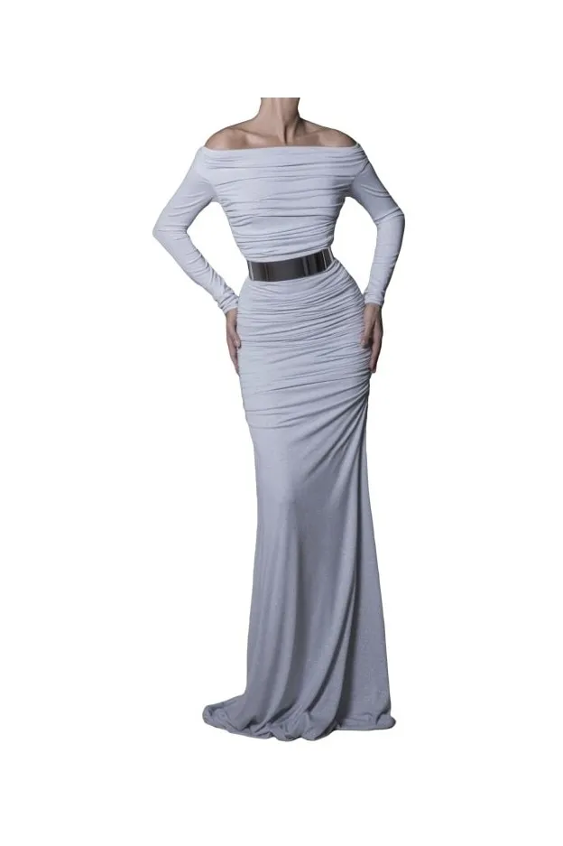 Rhea Costa Abito Ruched Jersey Gown