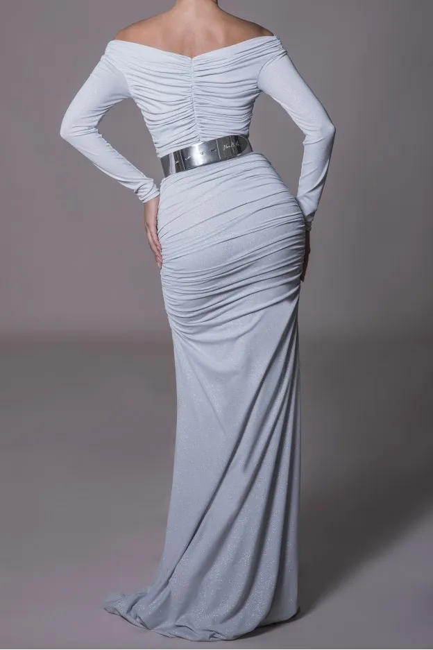 Rhea Costa Abito Ruched Jersey Gown