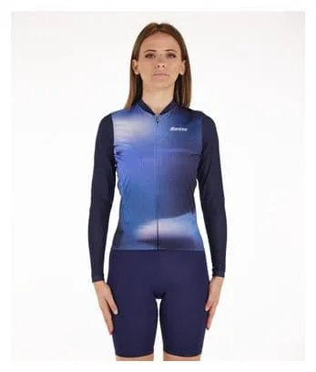 Santini Ombra Eco Sleek Blue Unisex Long Sleeve Jersey